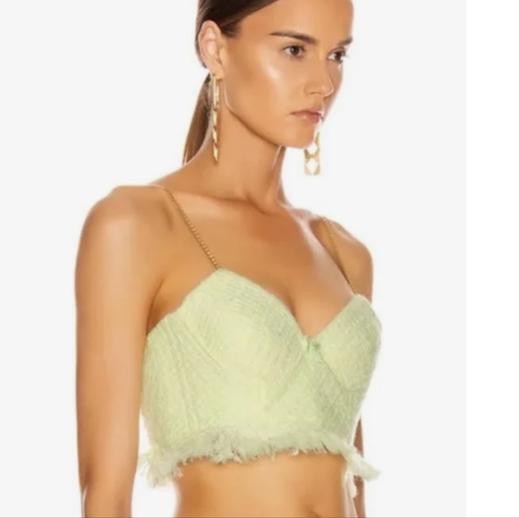 Alexander Wang *As Seen on celebrities* Tweed Bra w. chain straps yellow - Picture 2 of 16